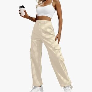 Cream/Beige Women's Cargo Pants